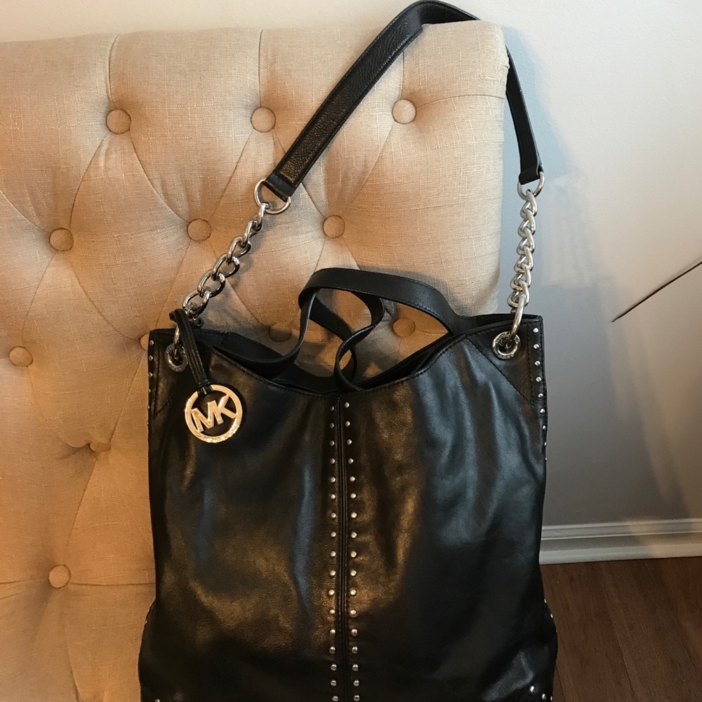 - Michael Kors Uptown Leather Studded Tote Handbag